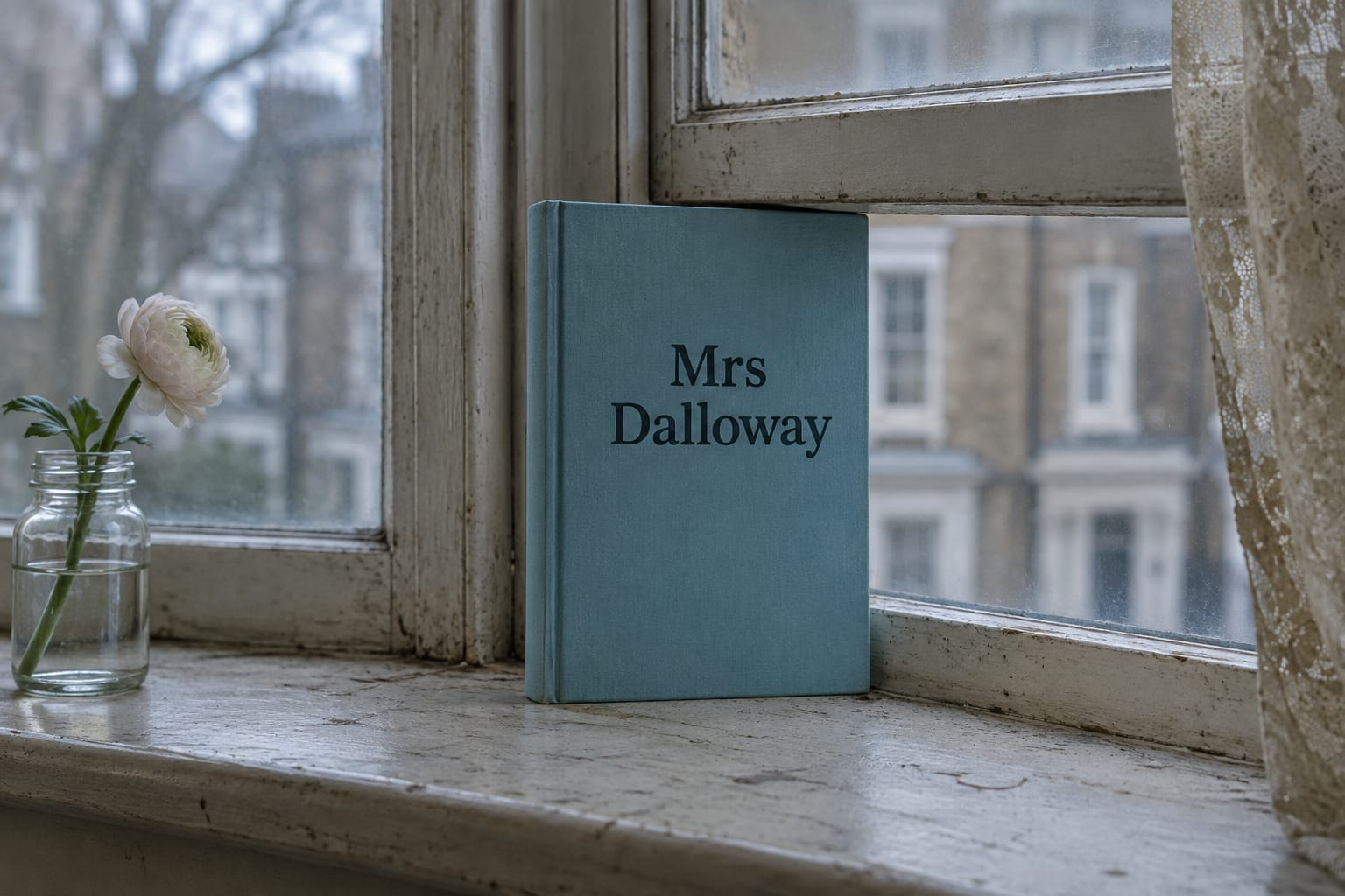 An unread copy of Mrs Dalloway in a sunny everyday scene